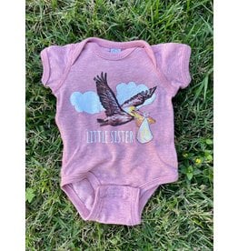 Two Sprouts Pink Pelican Little Sister Onesie