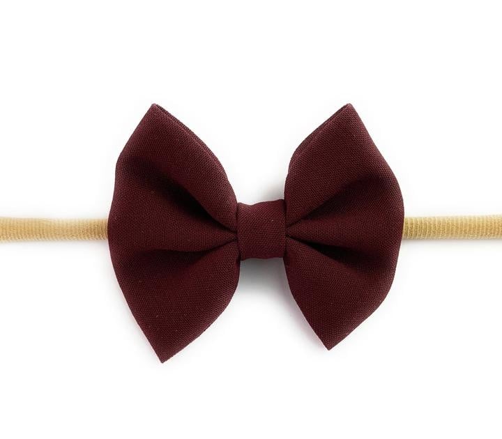 Baby Wisp Fanny Bow Infant Headband - Burgandy