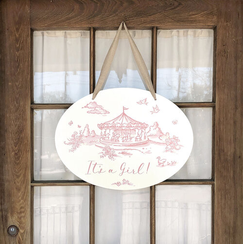 Maison Nola Storyland Toile New Baby Announcement Door Hanger (in store exclusive)