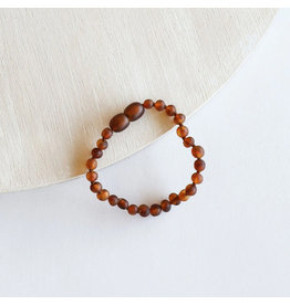 Canyon Leaf Baltic Amber 5" Bracelet (Raw) - Cognac