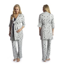 Everly Grey Everly Grey Analise 3-Piece Mom  PJ Set - Twinkle Night - Adult Small