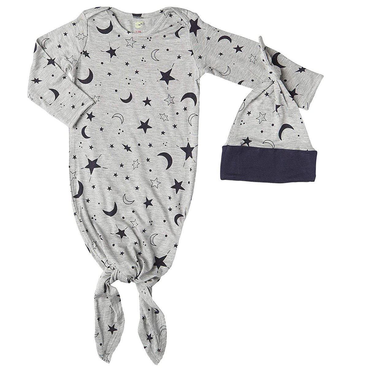 Everly Grey Everly Grey Knotted Gown and Cap Set - Twinkle Night (0-3mo)