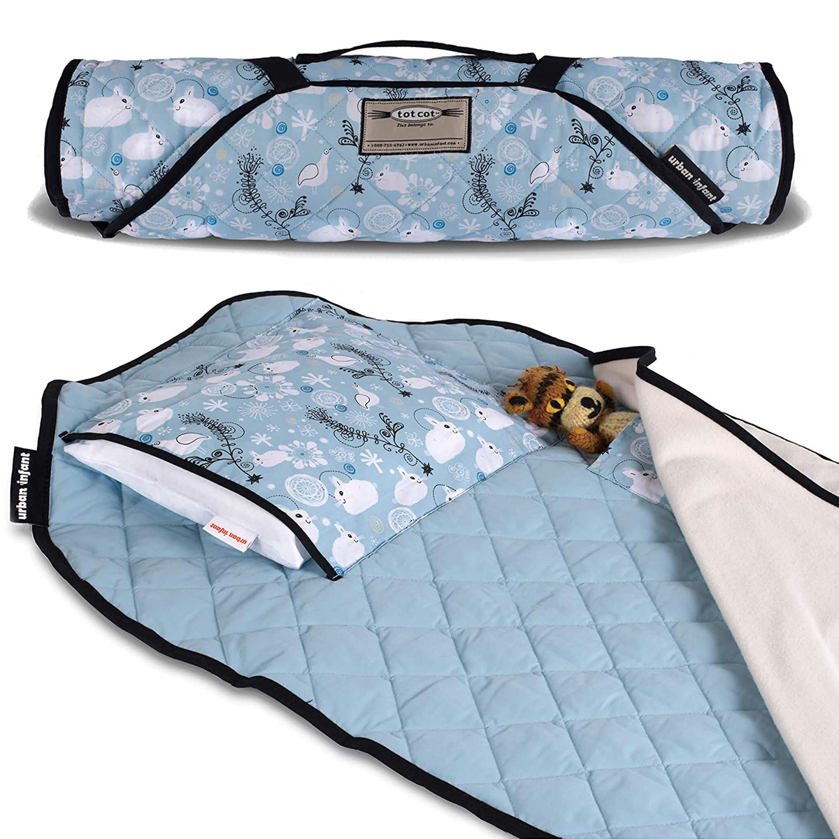 Urban Infant Tot Cot All-in-One Preschool/Daycare Toddler Nap Mat - Bunnies