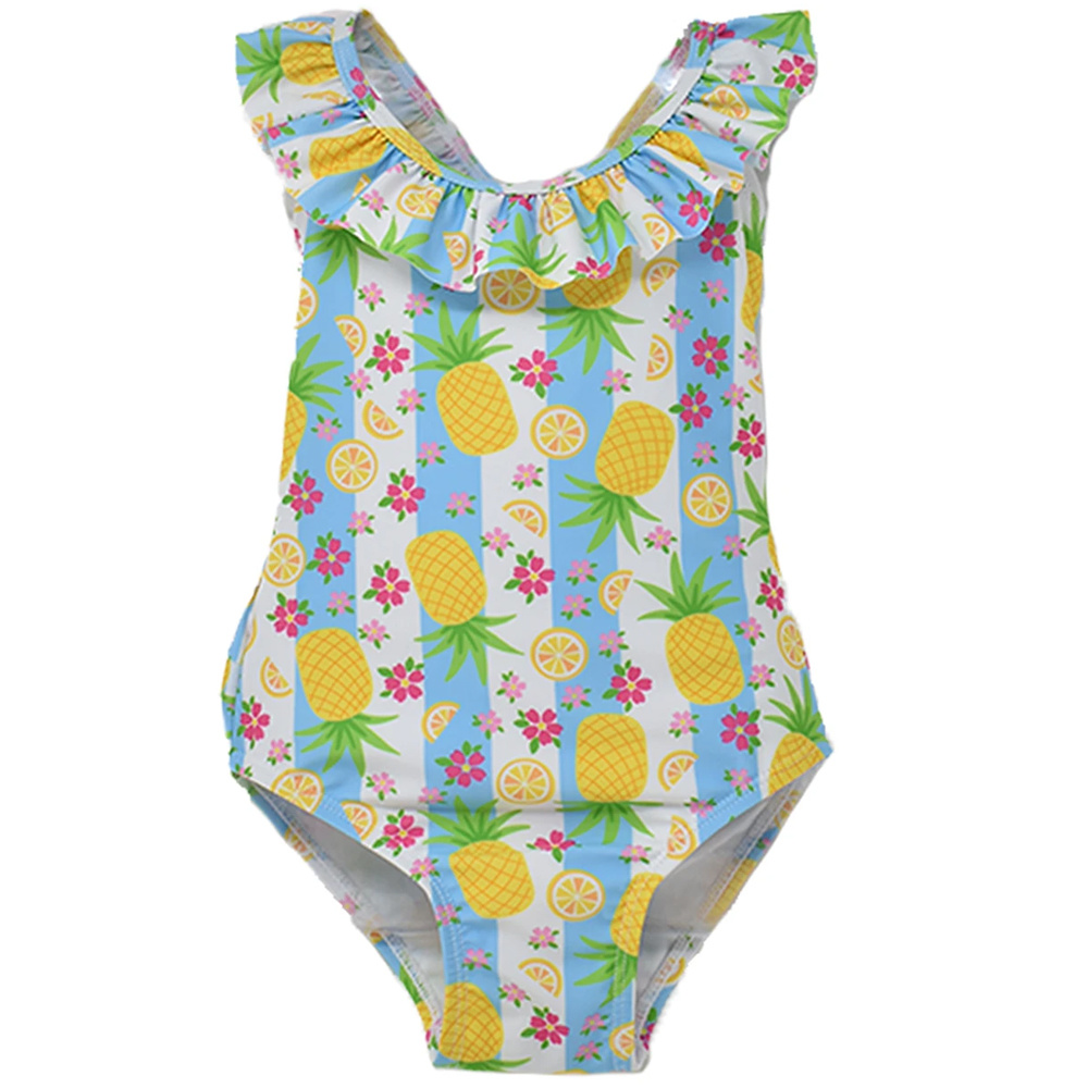Flap Happy Pineapple Passion UPF 50+ Mindy Crossback Toddler Swimsuit 4T
