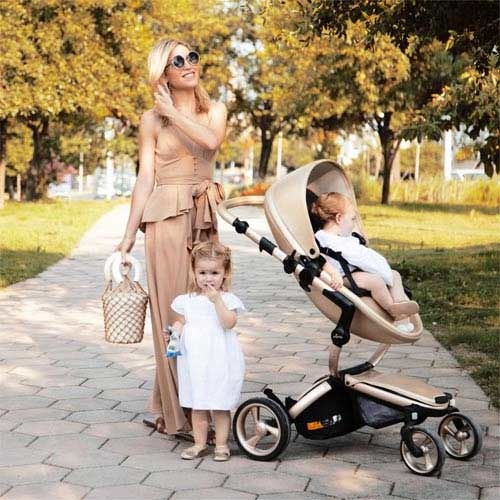 Mima Mima Xari 4G Complete Stroller with Car Seat Adapters - Champagne