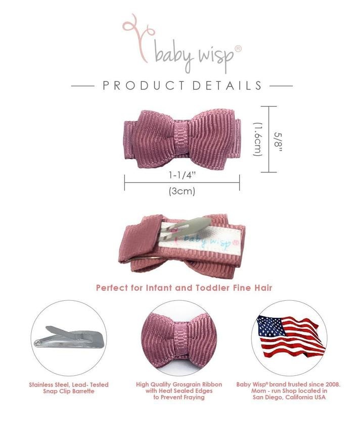 Baby Wisp Mini Clip Tiny Tuxedo Bows 5 Piece Set | Pixie
