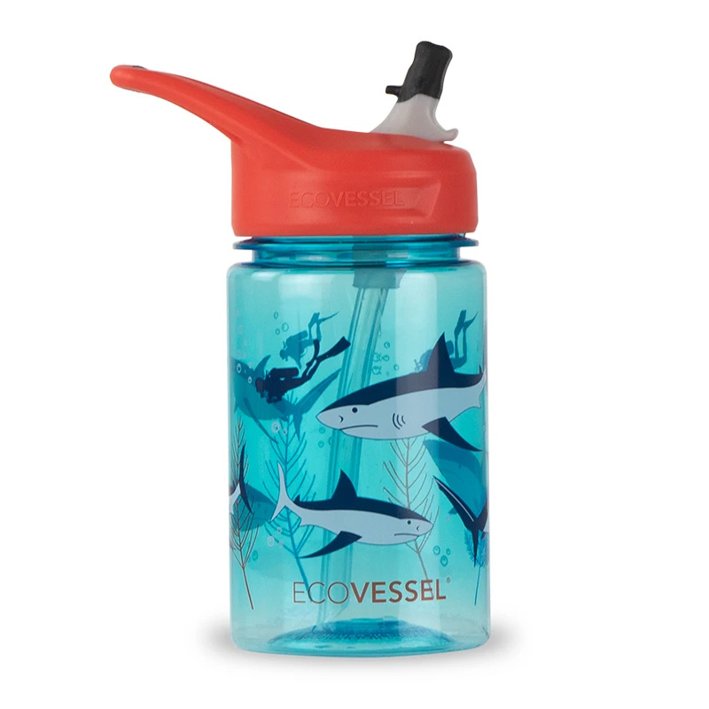 EcoVessel 12 oz Splash Kids Tritan BPA-Free Free Water Bottle with Flip Straw Lid