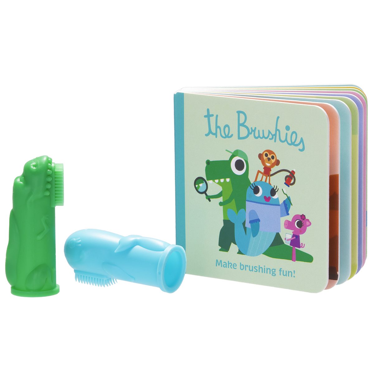 Babiators 2-Pack of Brushies with Chomps the Dino & Willa the Whale Mini Book