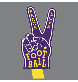 Two Sprouts Peace, Love & Football Onesie - Purple & Gold