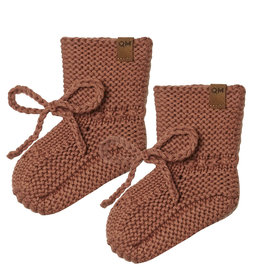 Quincy Mae Quincy Mae Clay Organic Knit Booties 0-3M