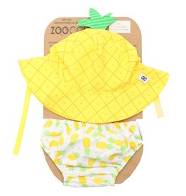 Zoochini Baby Swim Diaper & Sun Hat Set -  Pineapple