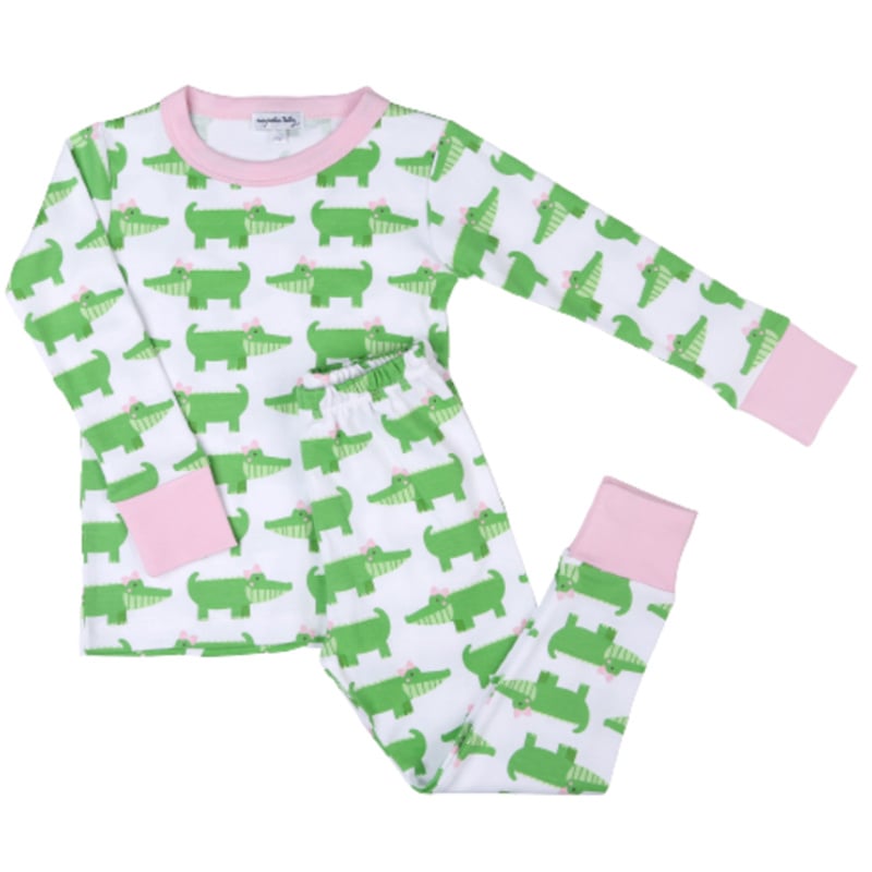 Magnolia Baby Pink Alligator Pima Pajama Set