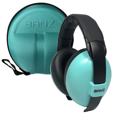 Banz Banz Hear No Blare Baby Earmuffs with ZeeCase - Lagoon (0-2 years)