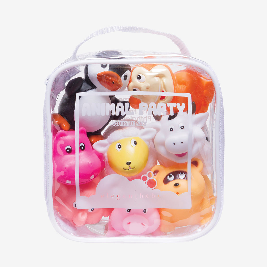 Elegant Baby Animal Party Squirtie Baby Bath Toys