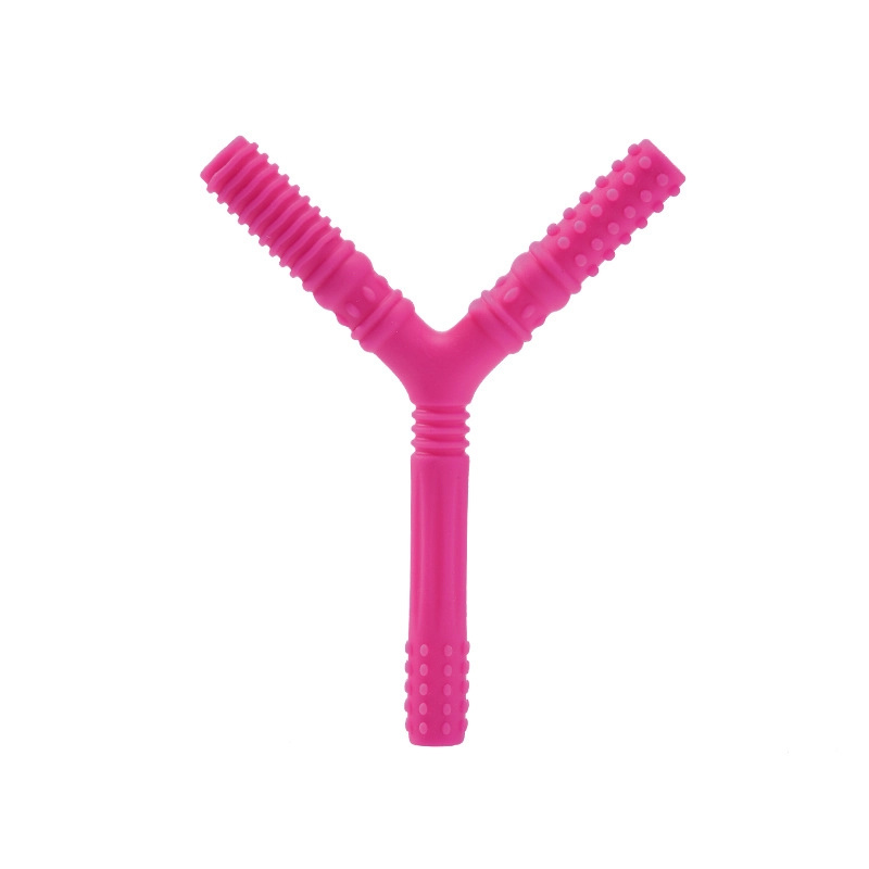 Markey Y-Shaped Baby Teether Chews Silicone Hollow Teething Tube