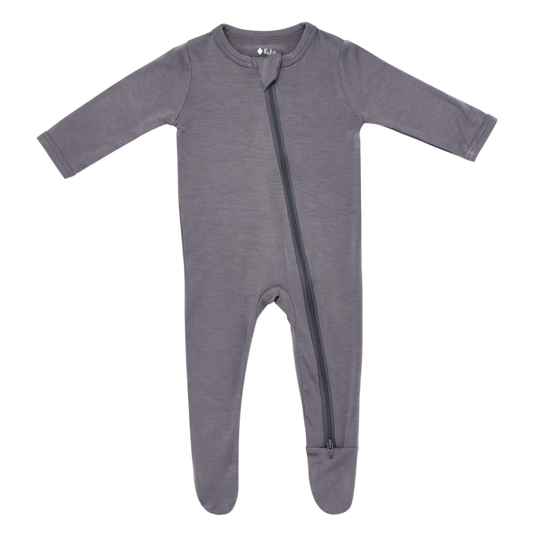 Kyte Baby Kyte Baby Bamboo Zippered Footie | Charcoal