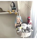 finn + emma  macrame toy hanging basket