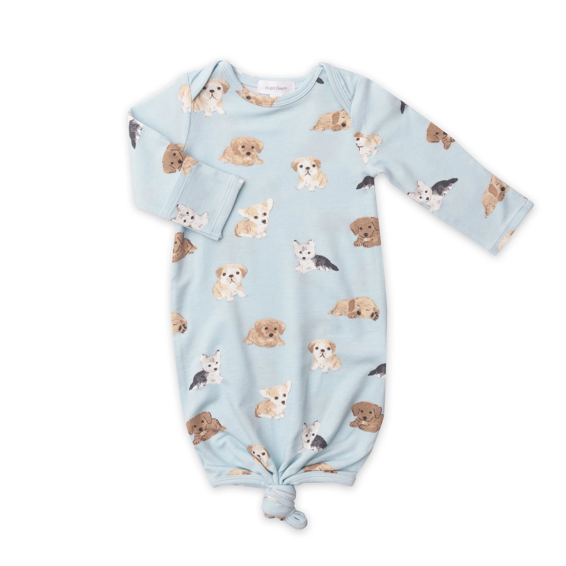 Angel Dear Soft Puppies Blue Bamboo Knotted Gown (0-3m)