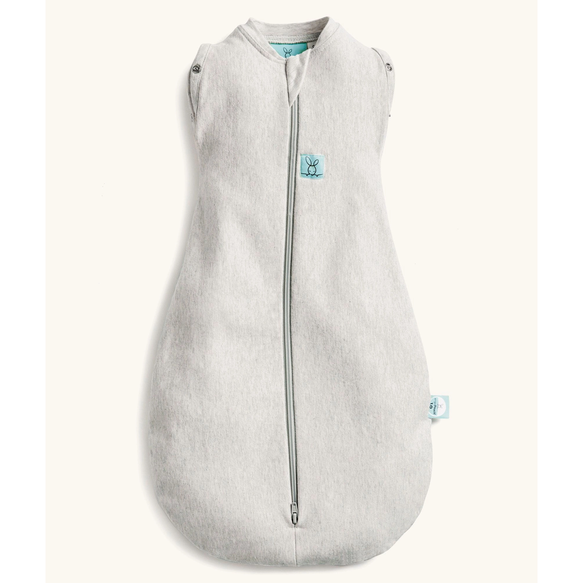 ergoPouch Cocoon Organic Zip Up Swaddle Bag - Grey Marle 0.2 TOG