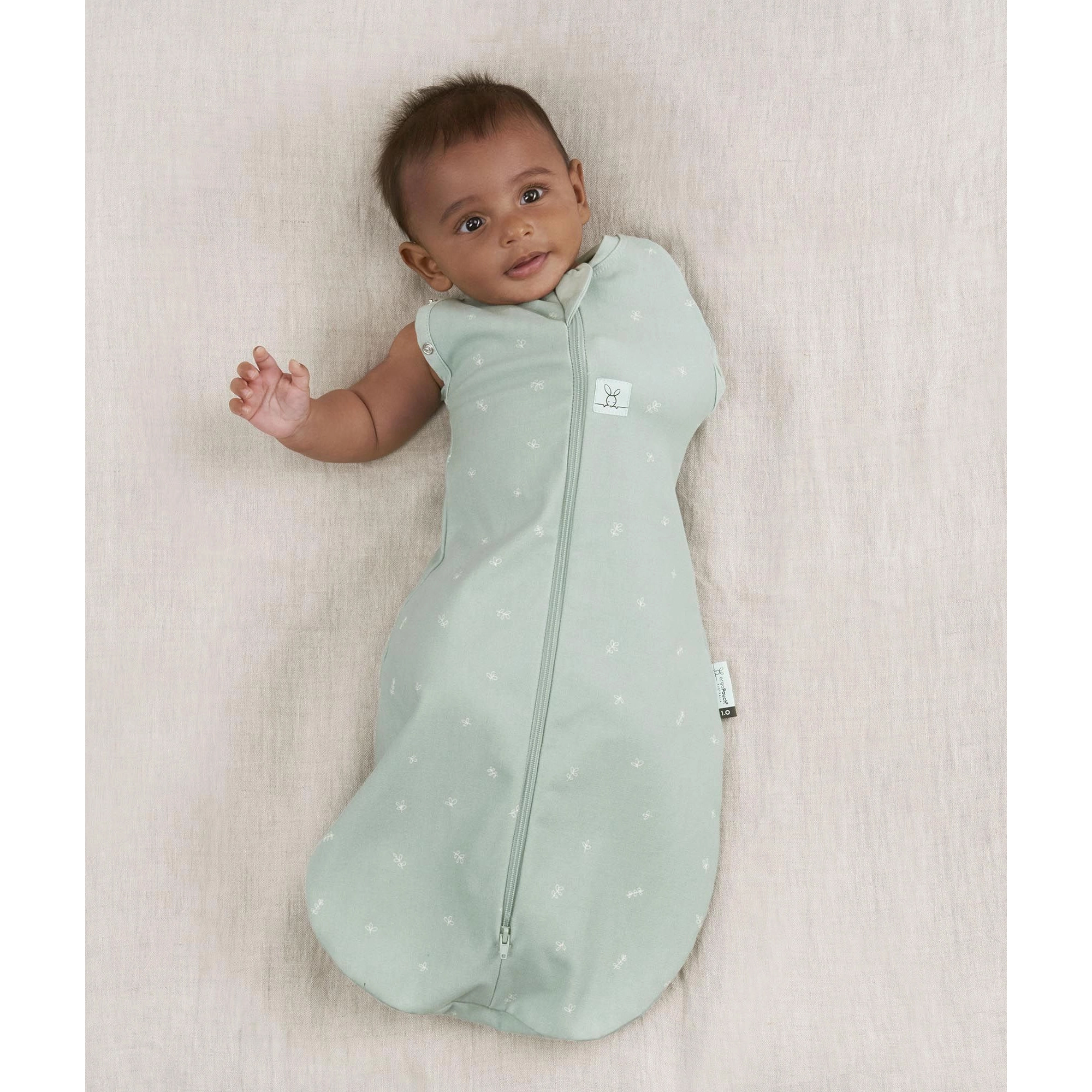 ergoPouch Cocoon Organic Cotton Bamboo Zip Up Swaddle Bag - Sage 1.0 TOG
