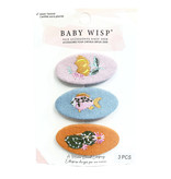 Baby Wisp 3 Embroidered Large Snap Hair Clips - SOCAL
