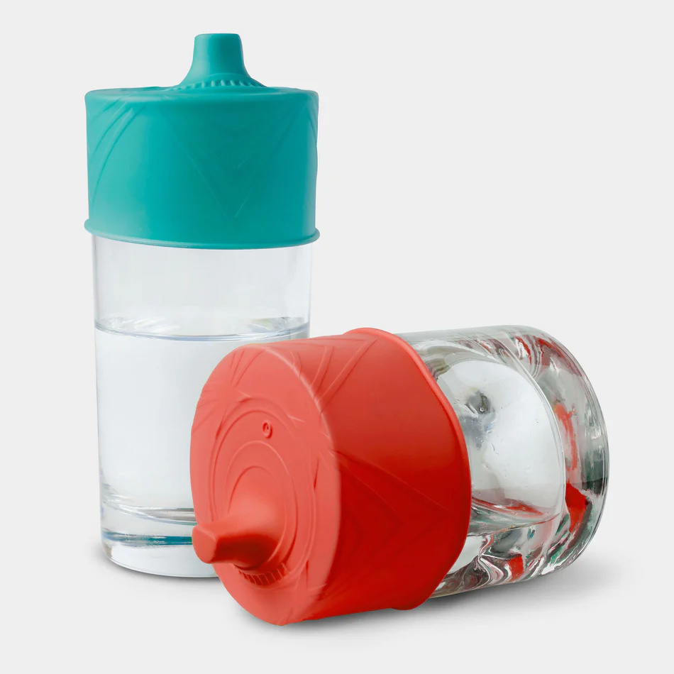 Silikids Siliskin Universal Sippy Tops 2 pk - Strawberry/Ocean