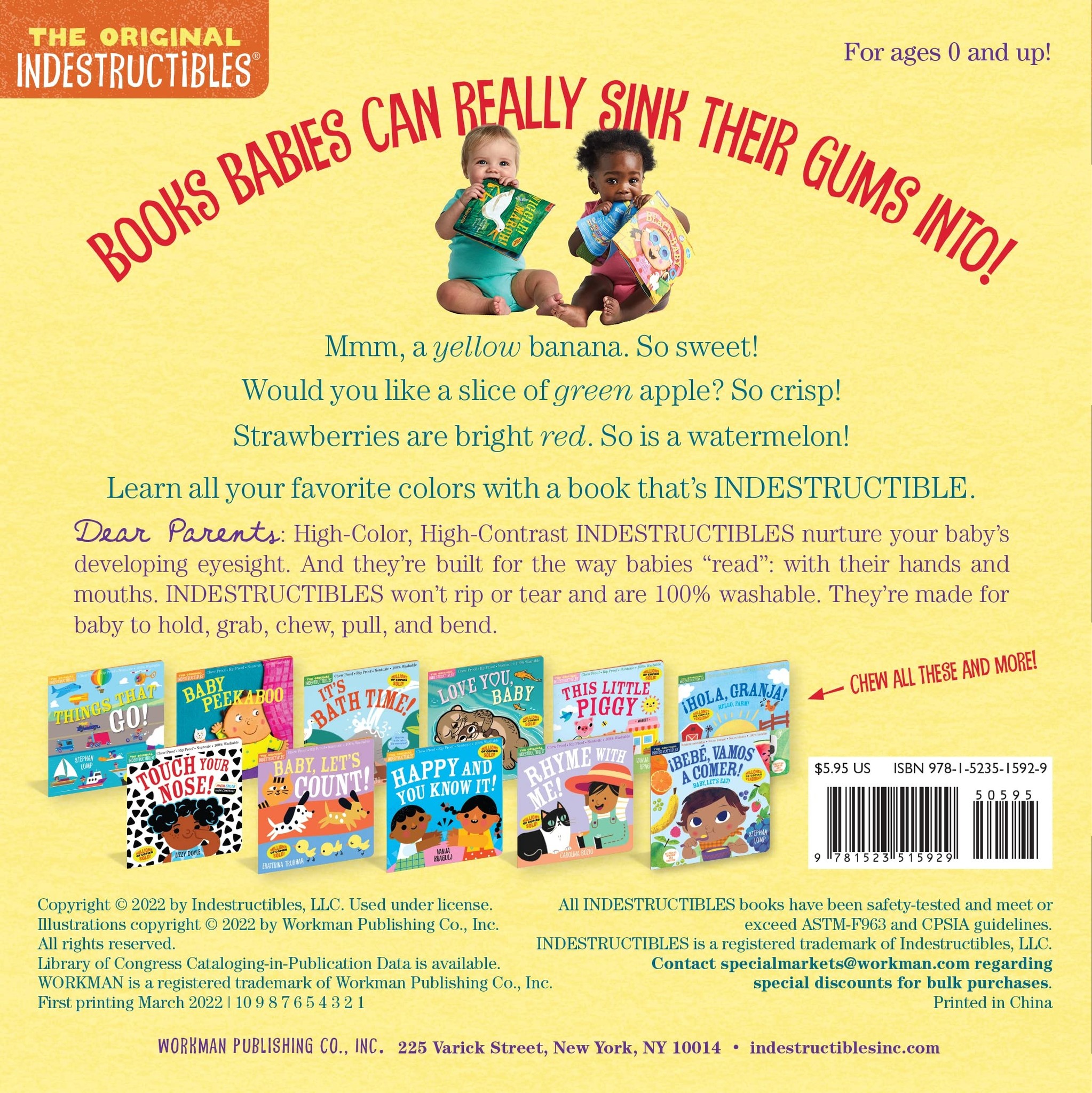 Indestructibles Baby Books Indestructibles: Taste The Fruit (High Color High Contrast)