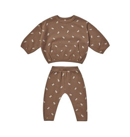 Quincy Mae Quincy Mae Organic Waffle Top and Pants Set | Cocoa Floral