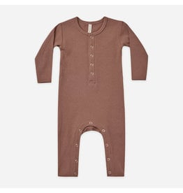 Quincy Mae Pecan Organic Ribbed Baby Jumpsuit