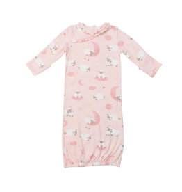 Angel Dear Baby Sheep Pink Bamboo Kimono Gown (0-3m)