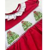 Lulu Bebe Christmas Tree Red Smock Dress