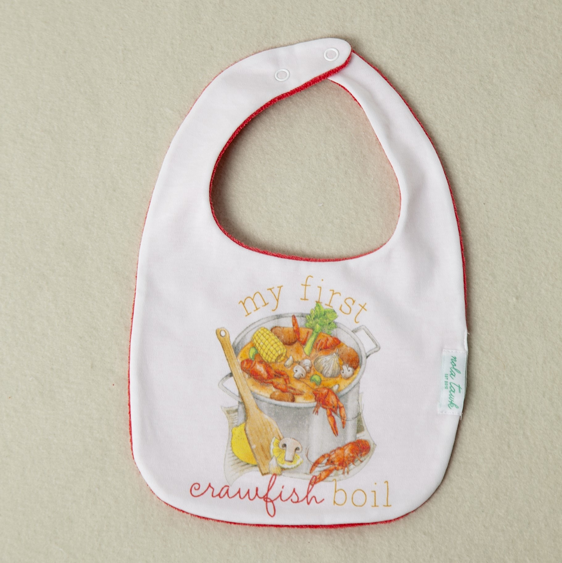 Nola Tawk My First Crawfish Boil Organic Cotton Bib