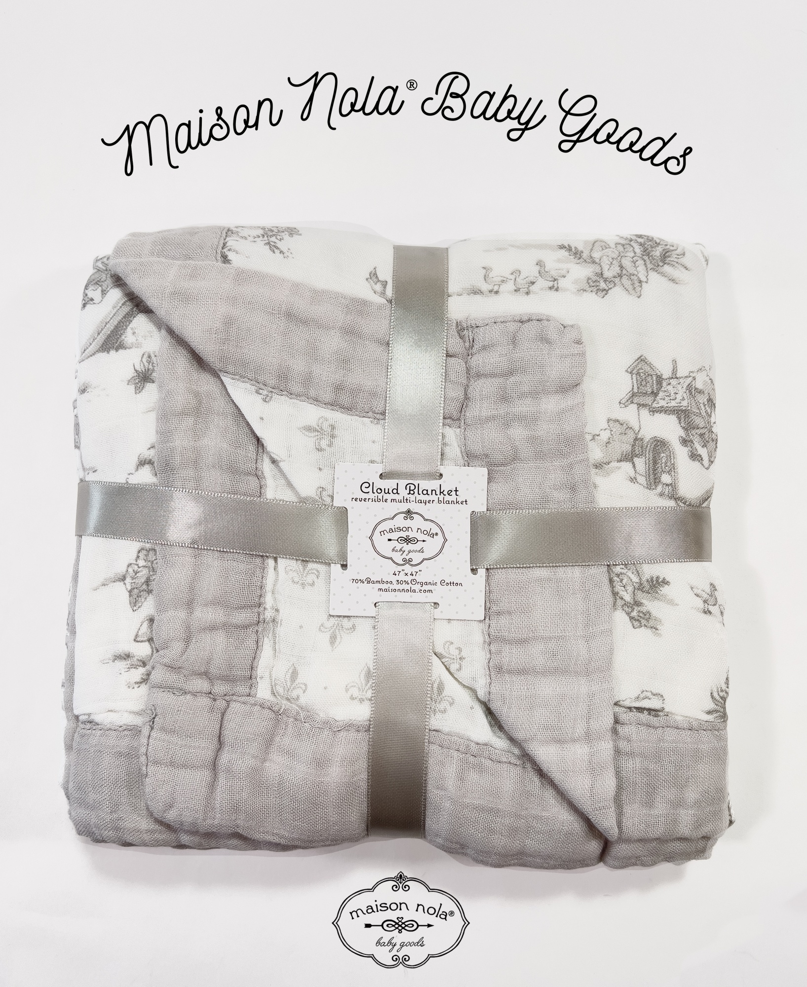 Maison Nola Storyland Toile Reversible Bamboo Cloud Blanket