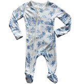 Maison Nola Storyland Toile Bamboo Convertible Zipper Footie PJs | Blue