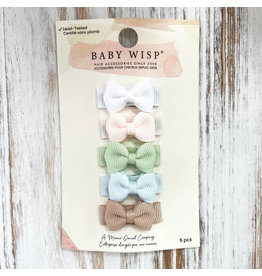 Baby Wisp Mini Clip Tiny Tuxedo Bows 5 Piece Set | Tranquility