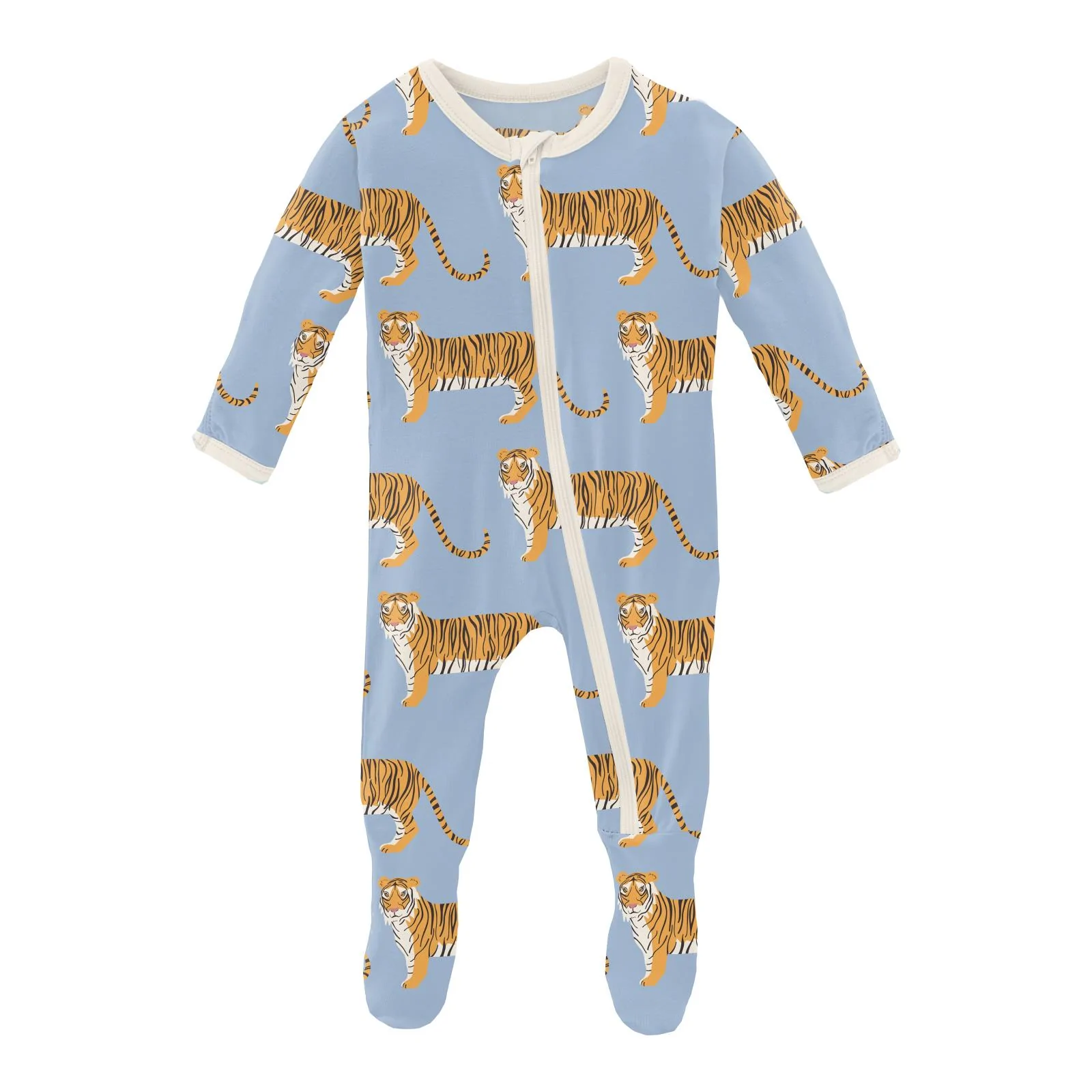 KicKee Pants Pond Tiger Bamboo Zippered Footie