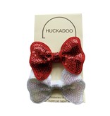 Huckadoo Huckadoo Sparkle Bow Clip 2 Pack | Red Beans and Rice