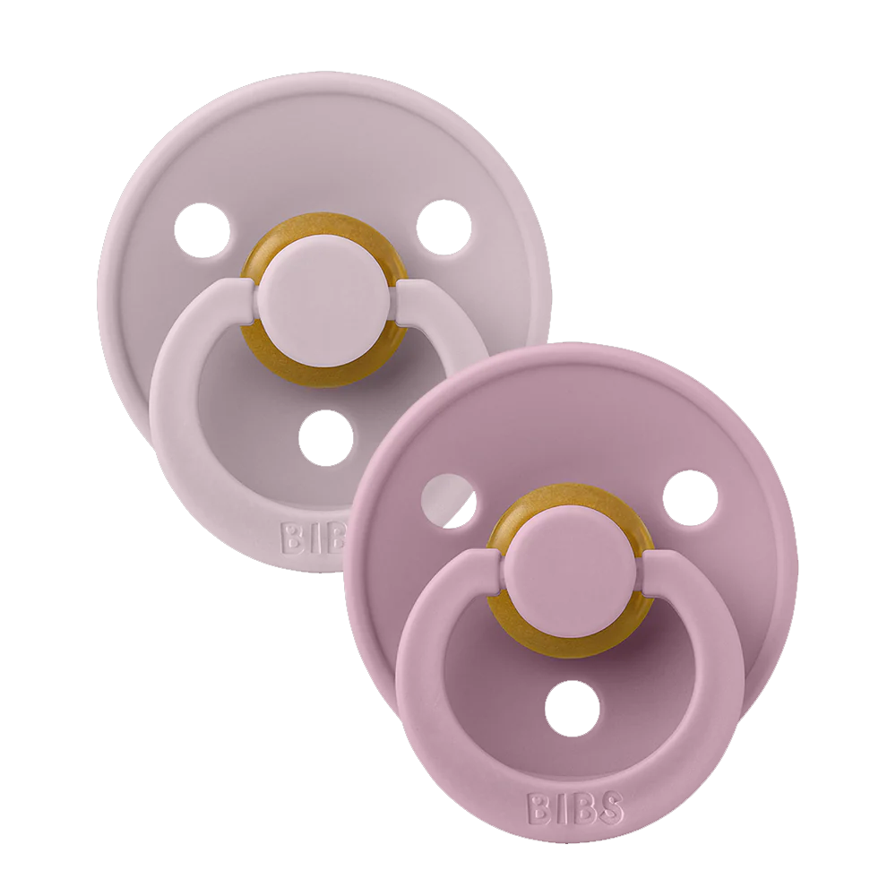 BIBS BIBS Natural Rubber Round Pacifier | 2 Pack Mixed Colors (Size 1) 0-6M |