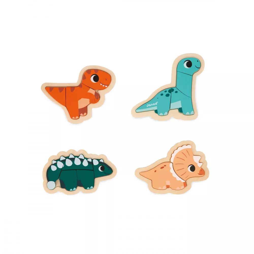 Juratoys Dino 4 Progressive Wooden Puzzles Set