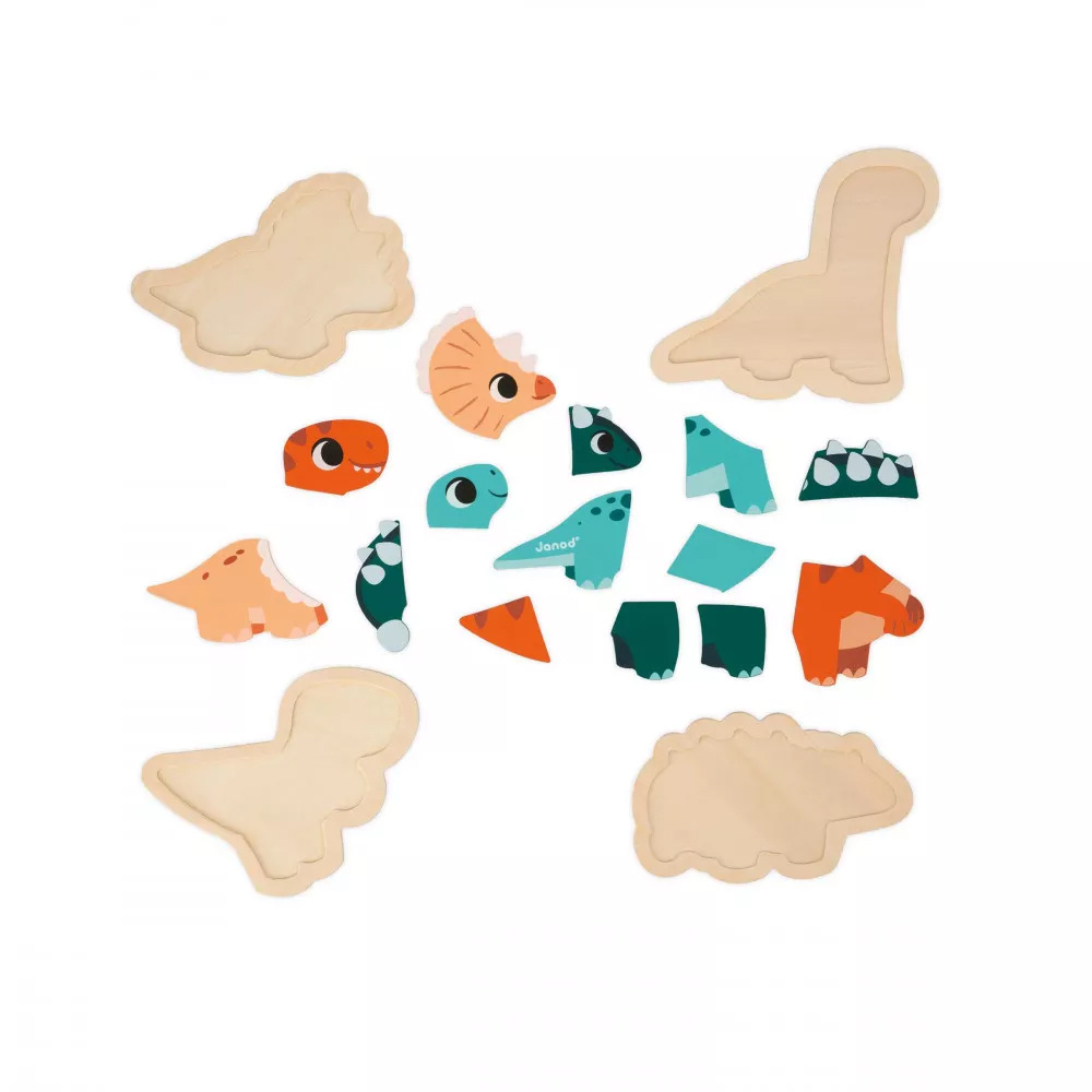 Juratoys Dino 4 Progressive Wooden Puzzles Set
