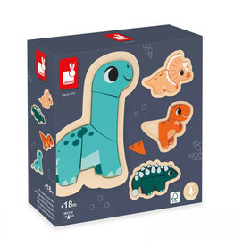 Juratoys Dino 4 Progressive Wooden Puzzles Set
