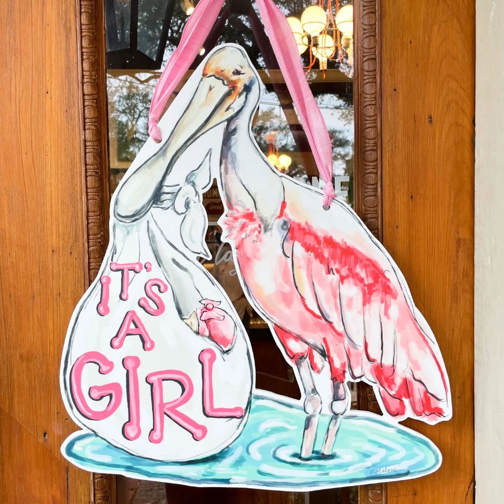 Home Malone It's A Girl | Spoonbill Door Hanger (in store exclusive)