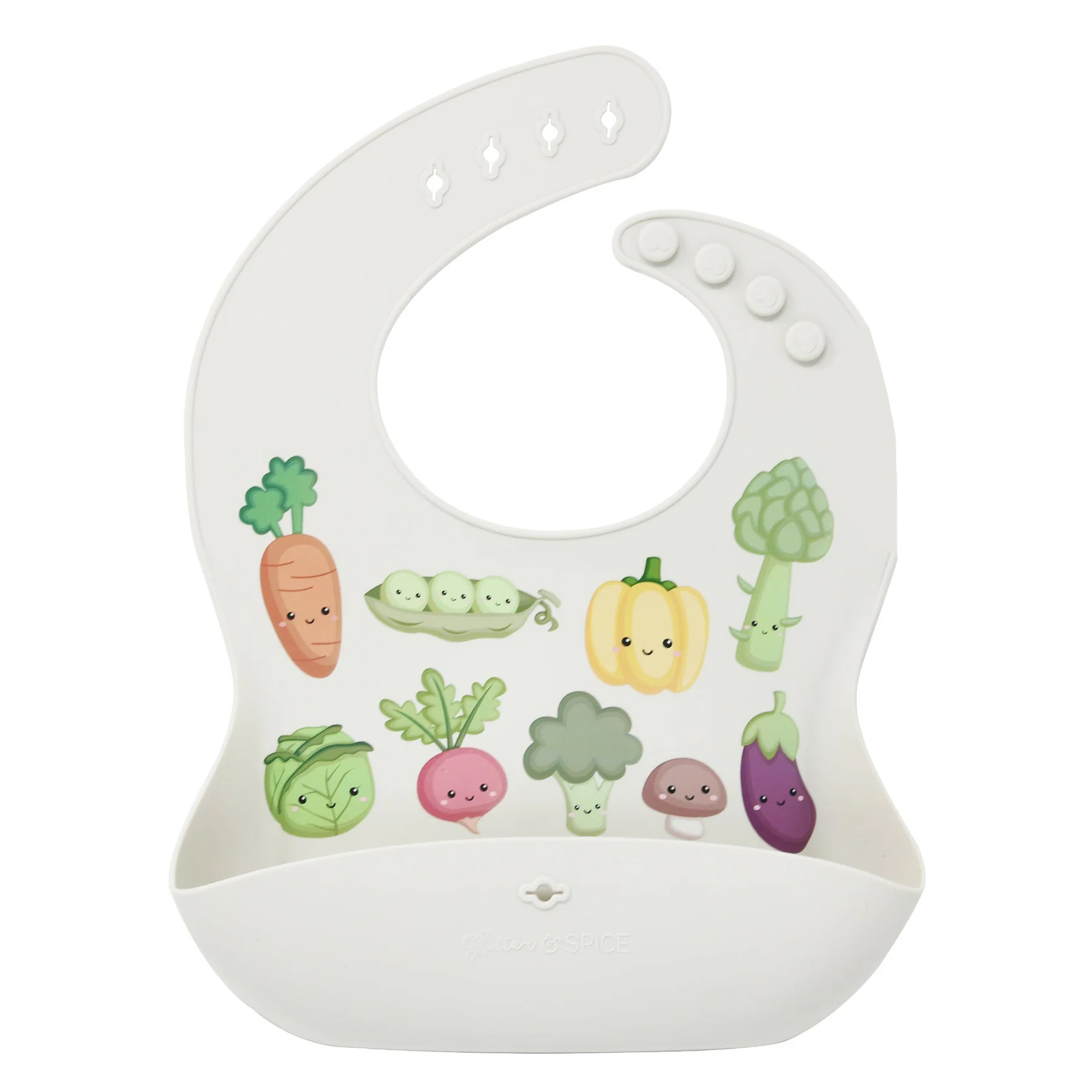 glitter and spice Printed Silicone Food Bucket Bibs