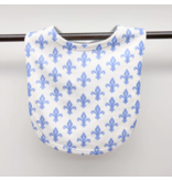 Home Malone Blue Fleur de Lis Cotton Baby Bib