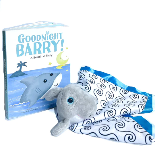 Frankie Dean Barry the Shark Dream blanket + Bedtime Book Gift Set