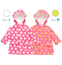 Magnetic Me Pink Polka Dot Emoji Magnetic Toddler Raincoat