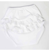 Marcela White Baby Pima Cotton Diaper Cover | Ruffle