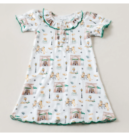 Nola Tawk Powdered Sugar and Puppies Organic Cotton Play Dress