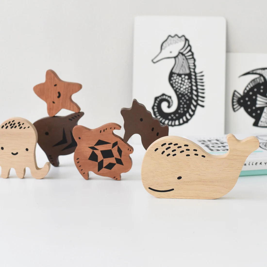 Wee Gallery Ocean Animals Wooden Tray Puzzle | 2nd Edition
