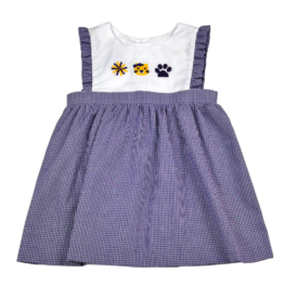 Krewe Kids Purple Tigers French Knot Dress